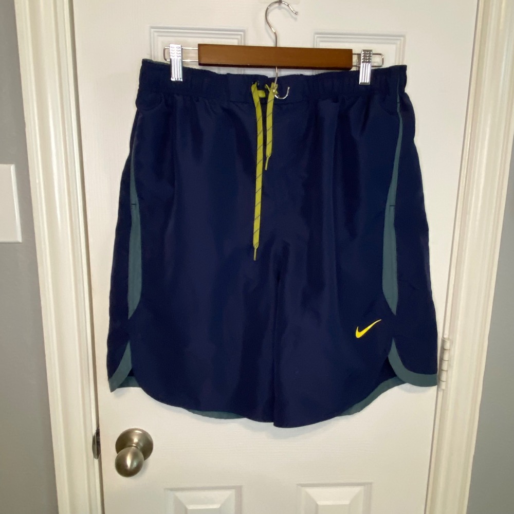 Nike Mens Navy Blue Grey Swim Trunks Board Shorts XL